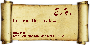 Ernyes Henrietta névjegykártya