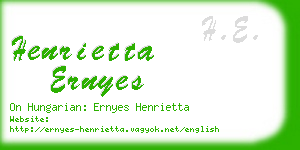 henrietta ernyes business card